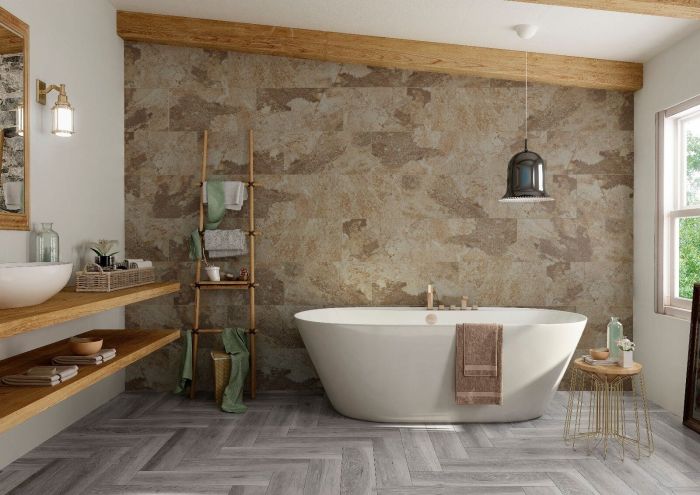 Bathroom tile tiles stone wall floor natural color patterns different ledger efistu favorite westsidetile